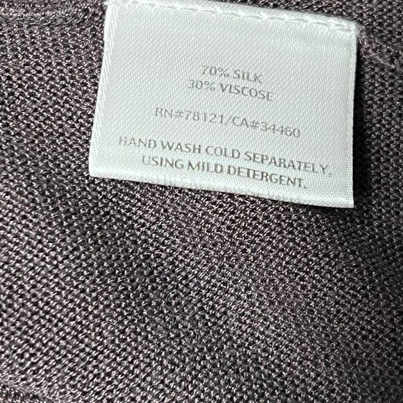 Eileen Fisher Silk Sheen Chocolate Batwing Open Front Classic Cardigan Sz 1X - Picture 6 of 7